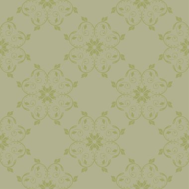 Zeytin yeşili çiçek süs tasarım. Tekstil ve duvar kağıtları için seamless modeli