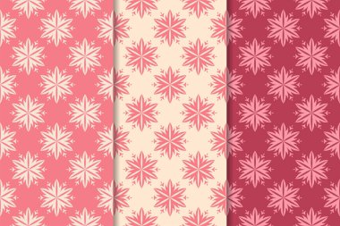 Kırmızı çiçekli süsler kümesi. Kiraz pembe dikey Dikişsiz desen. Duvar kağıdı arka plan