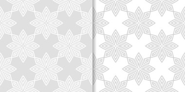 Işık gri geometrik süsler. Web, Tekstil ve duvar kağıtları için dikişsiz desen seti