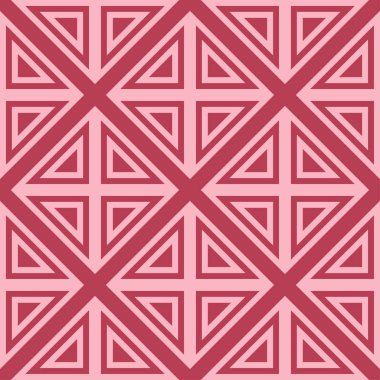 Kırmızı ve soluk pembe geometrik süsleme. Web, Tekstil ve duvar kağıtları için seamless modeli