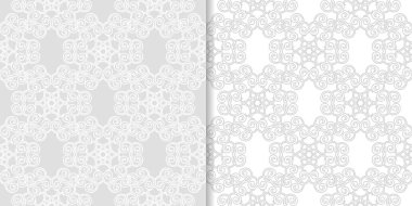 Işık gri çiçek arka planlar. Tekstil ve duvar kağıtları için dikişsiz desen seti