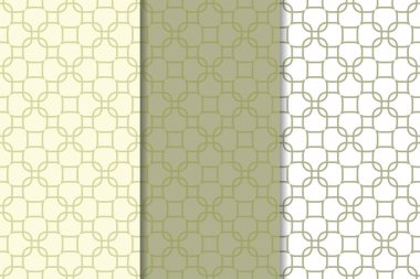Zeytin yeşili ve web, Tekstil ve duvar kağıtları için geometrik Dikişsiz desen beyaz set
