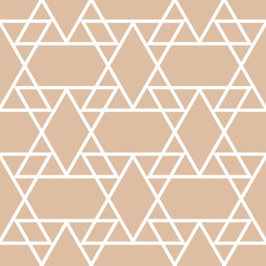 Bej ve beyaz geometrik süsleme. Web, Tekstil ve duvar kağıtları için seamless modeli