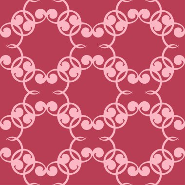 Kırmızı zemin üzerine çiçek süsleme. Tekstil ve duvar kağıtları için seamless modeli