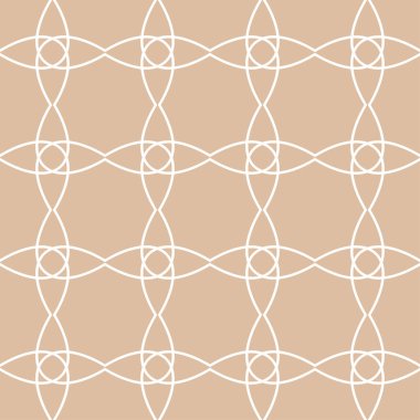 Bej ve beyaz geometrik süsleme. Web, Tekstil ve duvar kağıtları için seamless modeli
