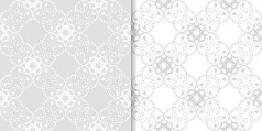 Işık gri çiçek arka planlar. Tekstil ve duvar kağıtları için dikişsiz desen seti