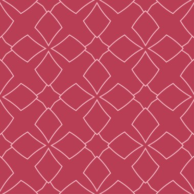 Kırmızı ve soluk pembe geometrik süsleme. Web, Tekstil ve duvar kağıtları için seamless modeli