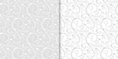 Işık gri çiçek arka planlar. Tekstil ve duvar kağıtları için dikişsiz desen seti