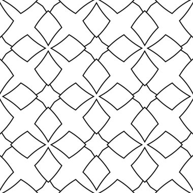 Siyah ve beyaz geometrik süsleme. Web, Tekstil ve duvar kağıtları için seamless modeli