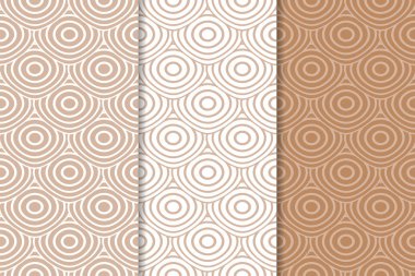 Kahverengi ve beyaz geometrik süsler. Web, Tekstil ve duvar kağıtları için dikişsiz desen seti