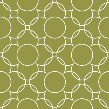 Zeytin yeşili ve beyaz geometrik süsleme. Web, Tekstil ve duvar kağıtları için seamless modeli