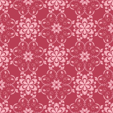 Kırmızı çiçek sorunsuz arka plan. Tekstil ve duvar kağıtları için dekoratif desen
