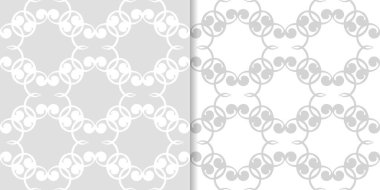 Işık gri çiçek arka planlar. Tekstil ve duvar kağıtları için dikişsiz desen seti