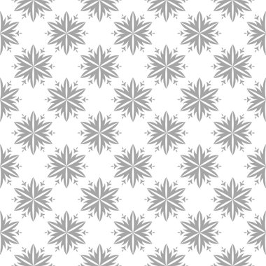 Beyaz arka plan üzerine açık gri çiçek süsleme. Tekstil ve duvar kağıtları için seamless modeli