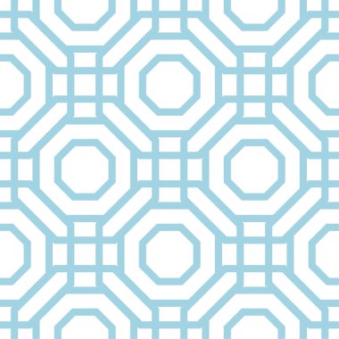 Beyaz ve mavi geometrik yazdırın. Web, Tekstil ve duvar kağıtları için seamless modeli