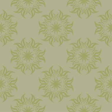Zeytin yeşili çiçek süs tasarım. Tekstil ve duvar kağıtları için seamless modeli