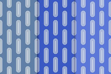 Mavi geometrik süsler. Web, Tekstil ve duvar kağıtları için dikey Dikişsiz desen seti
