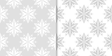 Işık gri çiçek arka planlar. Tekstil ve duvar kağıtları için dikişsiz desen seti