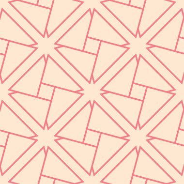 Geometrik süsleme. Kırmızı ve bej seamless modeli web, Tekstil ve duvar kağıtları için
