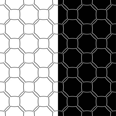 Siyah ve beyaz geometrik süsler. Web, Tekstil ve duvar kağıtları için dikişsiz desen seti