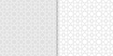 Açık gri geometrik yazdırır. Web, Tekstil ve duvar kağıtları için dikişsiz desen seti