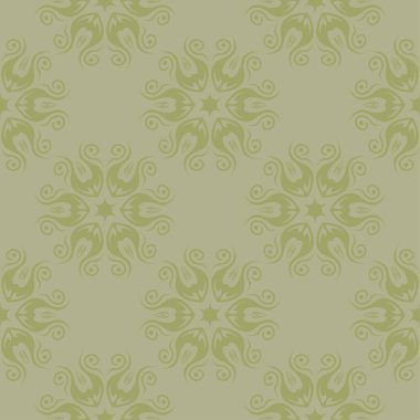 Zeytin yeşili çiçek süsleme. Tekstil ve duvar kağıtları için seamless modeli