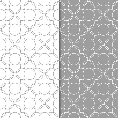 Gri ve beyaz geometrik süsler. Web, Tekstil ve duvar kağıtları için dikişsiz desen seti