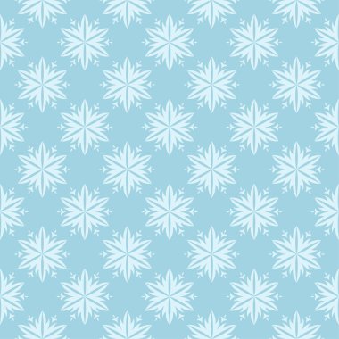 Mavi zemin üzerine beyaz çiçek desenli. Tekstil ve duvar kağıtları için sorunsuz süsleme