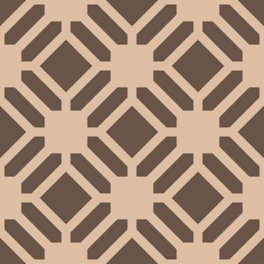 Bej ve kahverengi geometrik süsleme. Web, Tekstil ve duvar kağıtları için seamless modeli