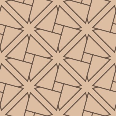 Geometrik süsleme. Bej ve kahverengi seamless modeli web, Tekstil ve duvar kağıtları için