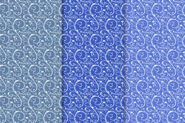 Çiçek süsler kümesi. Mavi dikey Dikişsiz desen. Duvar kağıdı arka plan