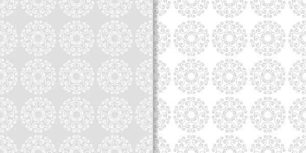 Işık gri çiçek süsler. Tekstil ve duvar kağıtları için dikişsiz desen seti