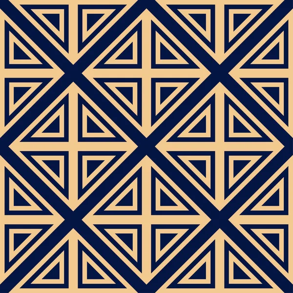 Gyllene Blå Geometrisk Ornament Seamless Mönster För Webb Textil Och — Stock vektor