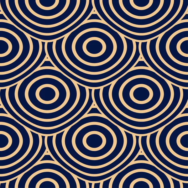 ゴールデン ブルー幾何学的装飾 Web テキスタイルや壁紙のためのシームレスなパターン — ストックベクタ