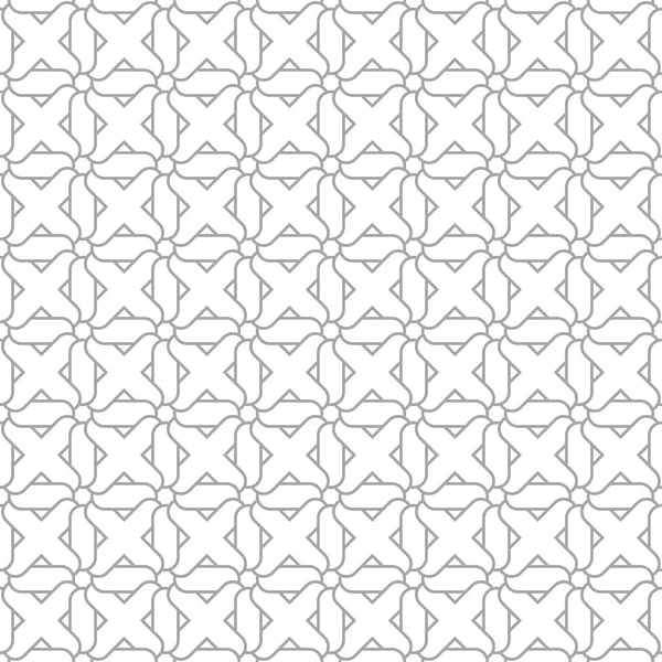 白い背景の灰色の幾何学的な飾り Web テキスタイルや壁紙のためのシームレスなパターン — ストックベクタ