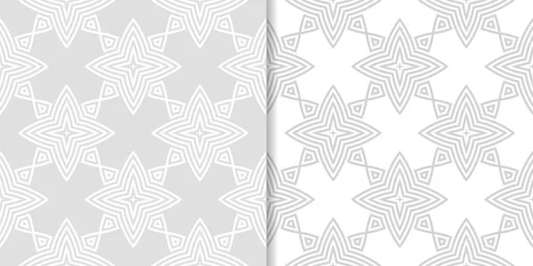 Světle Šedá Geometrické Ornamenty Sada Bezešvé Vzory Pro Web Textil — Stockový vektor