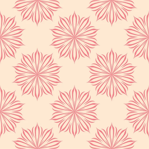 Bej renkli arka plan üzerinde kırmızı çiçek tasarım. Tekstil ve duvar kağıtları için seamless modeli