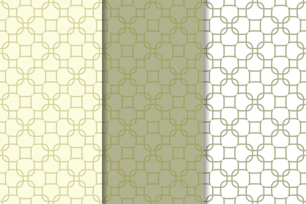 Zeytin yeşili ve web, Tekstil ve duvar kağıtları için geometrik Dikişsiz desen beyaz set
