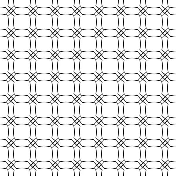 白い背景の黒い幾何学的な飾り Web テキスタイルや壁紙のためのシームレスなパターン — ストックベクタ