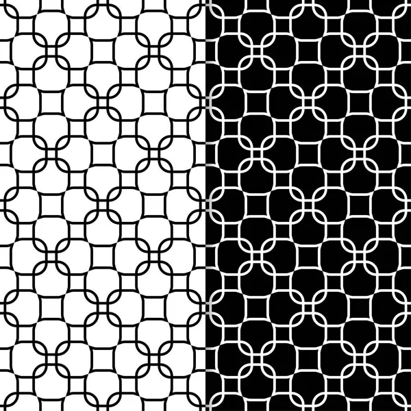 Black White Geometric Prints Set Seamless Patterns Web Textile Wallpapers — Stock Vector