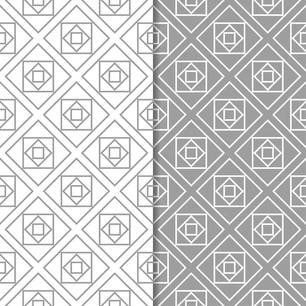 Gri ve beyaz geometrik süsler. Web, Tekstil ve duvar kağıtları için dikişsiz desen seti