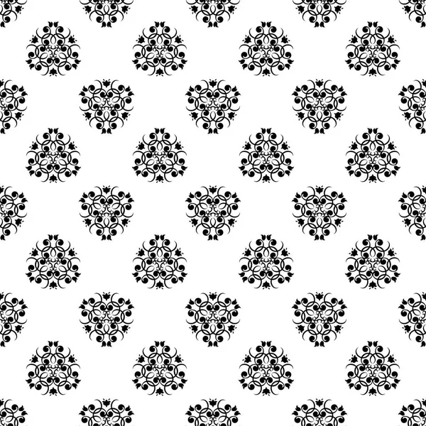 Zwarte Bloemdessin Witte Achtergrond Naadloze Patroon Voor Textiel Wallpapers — Stockvector