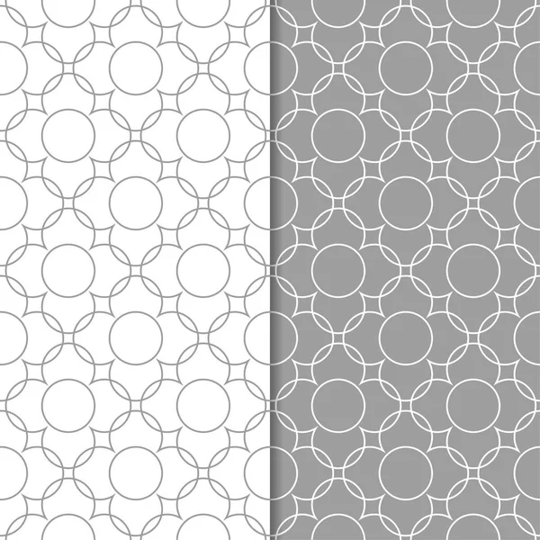 Ornamenti Geometrici Grigi Bianchi Set Modelli Senza Soluzione Continuità Web — Vettoriale Stock