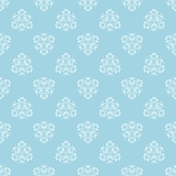 Bílým Květinovým Vzorem Modrém Pozadí Bezproblémové Ornament Textil Tapety — Stockový vektor