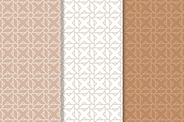 Kahverengi ve beyaz geometrik Dikişsiz desen web, Tekstil ve duvar kağıtları için