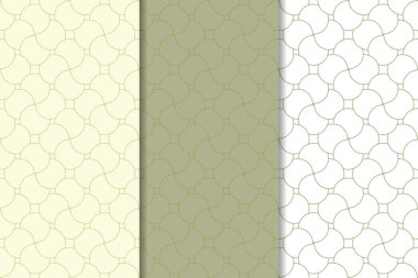 Zeytin yeşili ve web, Tekstil ve duvar kağıtları için geometrik Dikişsiz desen beyaz set