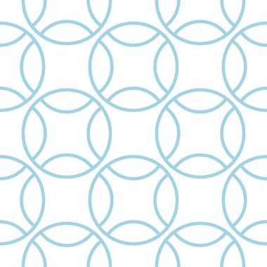 Beyaz ve mavi geometrik süsleme. Web, Tekstil ve duvar kağıtları için seamless modeli