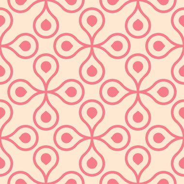 Kırmızı ve bej geometrik süsleme. Web, Tekstil ve duvar kağıtları için seamless modeli