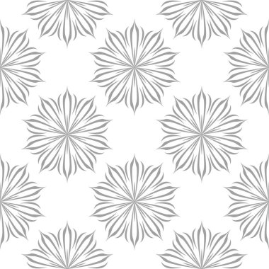 Beyaz arka plan üzerine açık gri çiçek tasarım. Tekstil ve duvar kağıtları için seamless modeli
