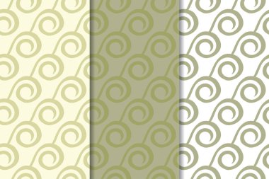 Web, Tekstil ve duvar kağıtları için dikey Dikişsiz desen zeytin yeşil ve beyaz geometrik dizi